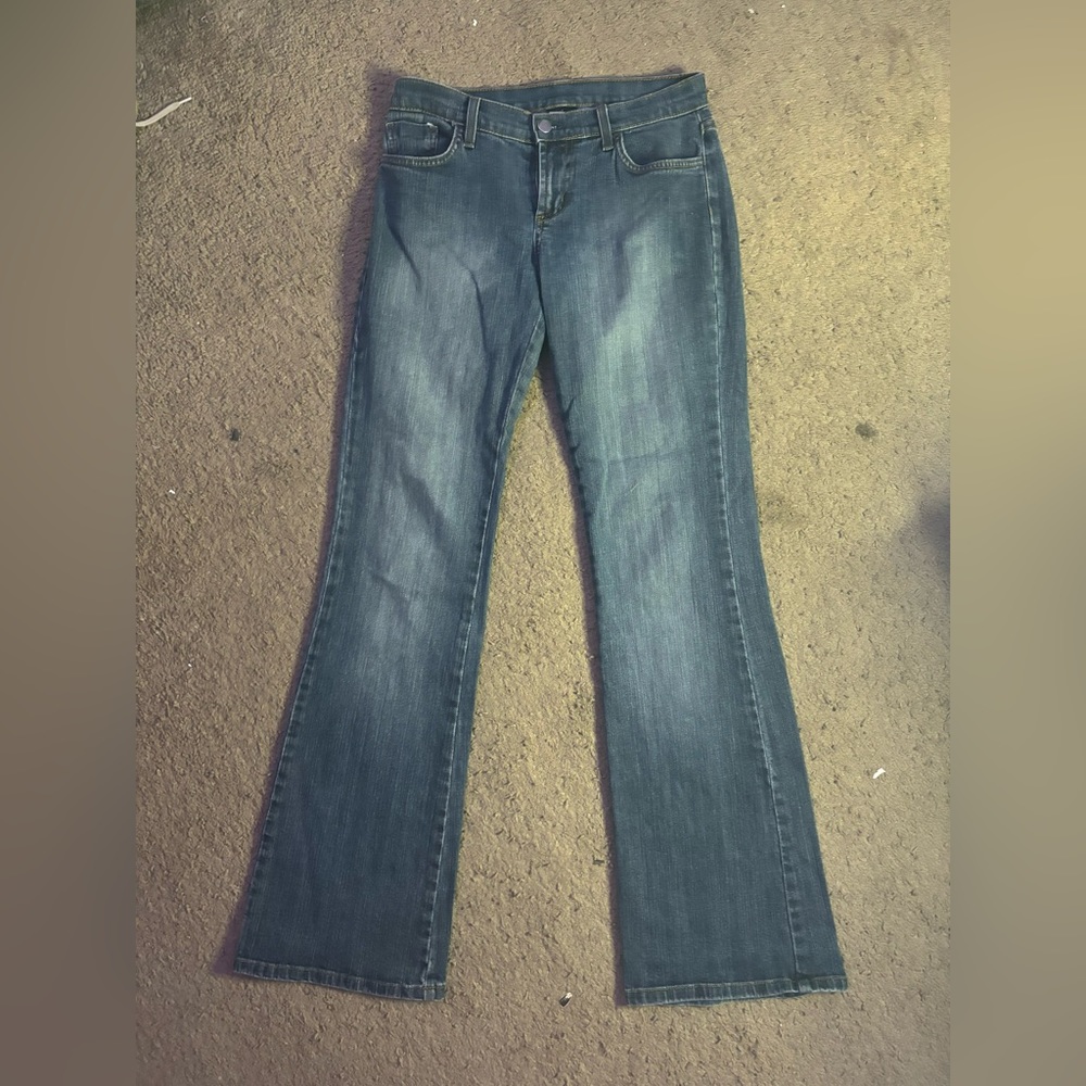 pitaya dark wash low rise flare jeans